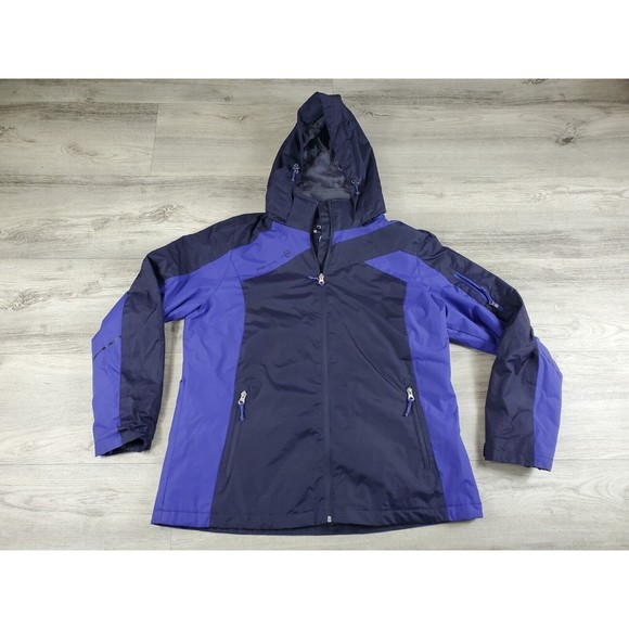 Free Country Jacket Women's Size L Blue Hooded Rain Radiance - Picture 1 of 14